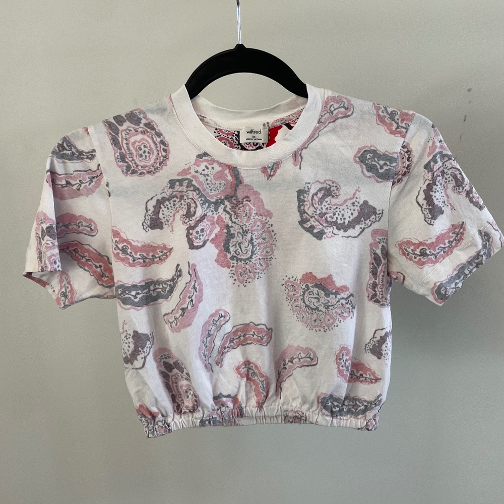Wilfred Cropped Elastic Waist Patterned Tee